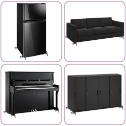 Roulettes pour meubles 4 pièces 16 x 14,5 x 5,5 cm Acier 180 kg 524208524208