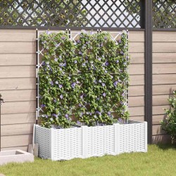 Cache-pot de jardin 3 pcs Blanc 120 x 40 x 143 cm Plastique 524220524220