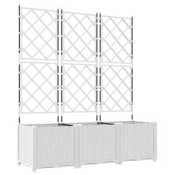 Cache-pot de jardin 3 pcs Blanc 120 x 40 x 143 cm Plastique 524220524220