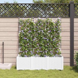 Cache-pot de jardin 3 pcs Blanc 120 x 40 x 143 cm Plastique 524220524220