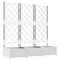 Cache-pot de jardin 3 pcs Blanc 120 x 40 x 125,5 cm Plastique 524221524221