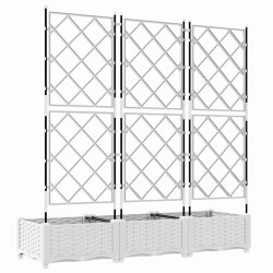 Cache-pot de jardin 3 pcs Blanc 120 x 40 x 125,5 cm Plastique 524221524221