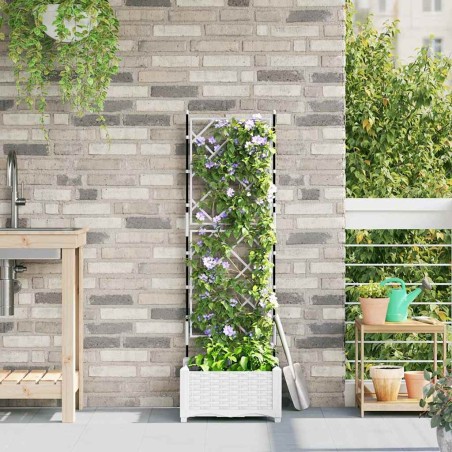 Cache-pot de jardin Blanc 40 x 40 x 125,5 cm Plastique 524223524223