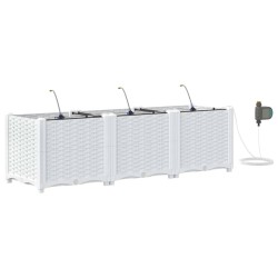 Cache-pot de jardin 3 pcs Blanc Plastique 524224524224