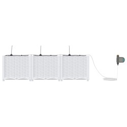 Cache-pot de jardin 3 pcs Blanc Plastique 524224524224