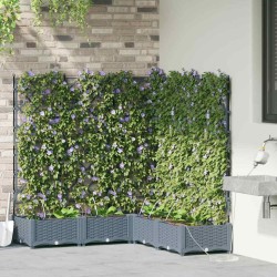 Cache-pot de jardin 5 pcs Gris Clair Plastique 524226524226