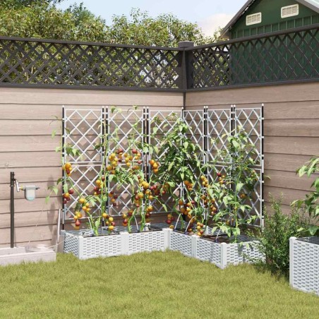 Cache-pot de jardin 5 pcs Blanc Plastique 524227524227