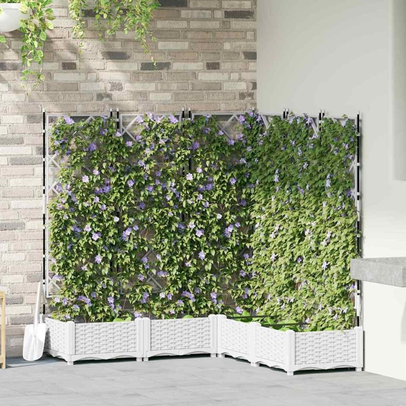 Cache-pot de jardin 5 pcs Blanc 120 x 120 x 125,5 cm Plastique 524228524228