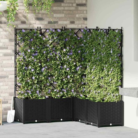 Cache-pot de jardin 5 pcs Noir 120 x 120 x 143 cm Plastique 524231524231