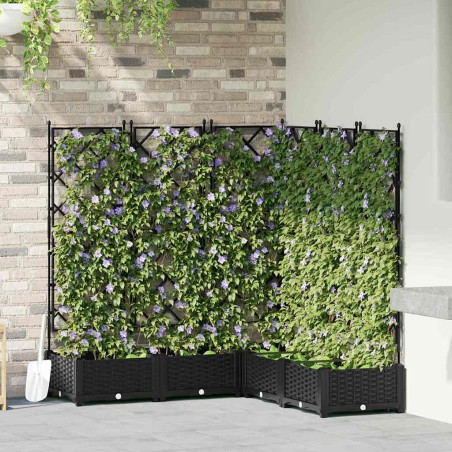 Cache-pot de jardin 5 pcs Noir 120 x 120 x 125,5 cm Plastique 524232524232