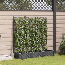 Cache-pot de jardin 3 pcs Noir 120 x 40 x 125,5 cm Plastique 524234524234
