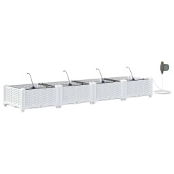 Cache-pot de jardin 4 pcs Blanc Plastique 524235524235