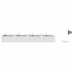 Cache-pot de jardin 4 pcs Blanc Plastique 524235524235