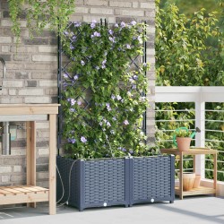 Cache-pot de jardin 2 pcs Gris 80 x 40 x 142 cm Plastique 524236524236
