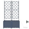 Cache-pot de jardin 2 pcs Gris 80 x 40 x 142 cm Plastique 524236524236