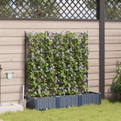Cache-pot de jardin 3 pcs Gris 120 x 40 x 126 cm Plastique 524237524237