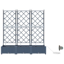 Cache-pot de jardin 3 pcs Gris 120 x 40 x 126 cm Plastique 524237524237