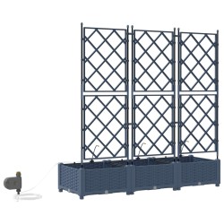 Cache-pot de jardin 3 pcs Gris 120 x 40 x 126 cm Plastique 524237524237