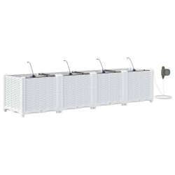 Cache-pot de jardin 4 pcs Blanc Plastique 524238524238