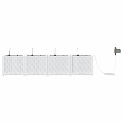 Cache-pot de jardin 4 pcs Blanc Plastique 524238524238