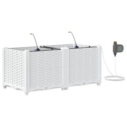 Cache-pot de jardin 2 pcs Blanc Plastique 524239524239