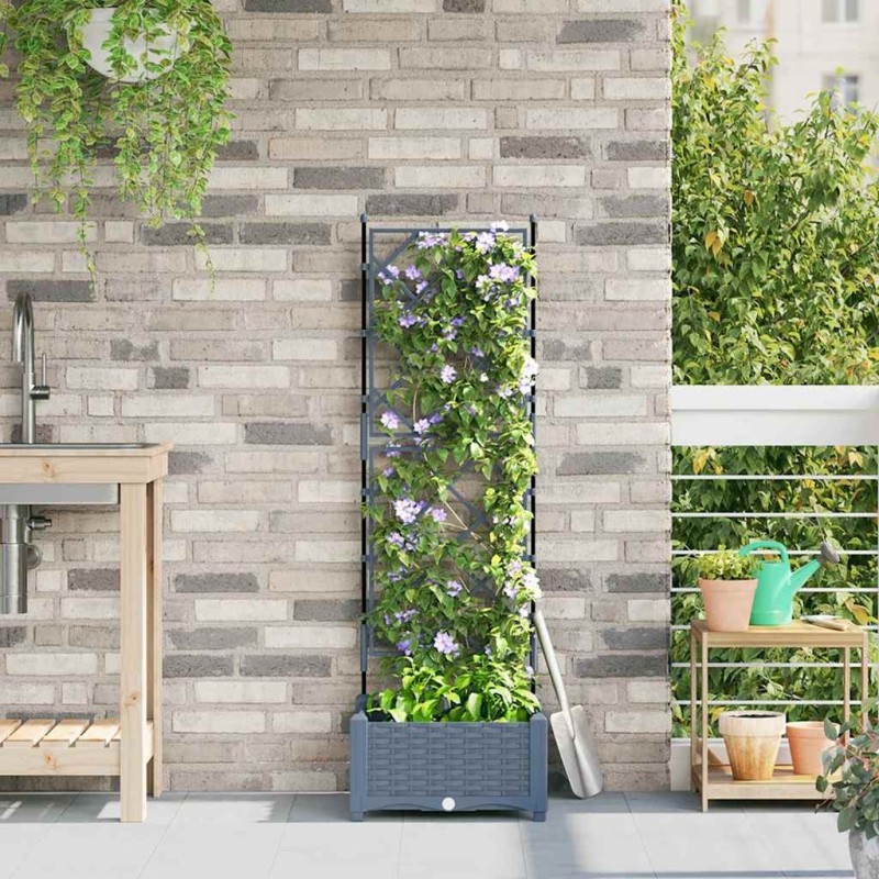 Cache-pot de jardin Gris Clair 40 x 40 x 125,5 cm Plastique 524243524243