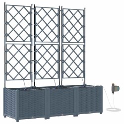 Cache-pot de jardin 3 pcs Gris Clair Plastique 524244524244
