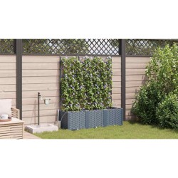 Cache-pot de jardin 3 pcs Gris Clair Plastique 524244524244