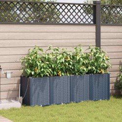 Cache-pot de jardin 4 pcs Gris 160 x 40 x 52 cm Plastique 524245524245