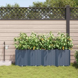 Cache-pot de jardin 4 pcs Gris 160 x 40 x 52 cm Plastique 524245524245