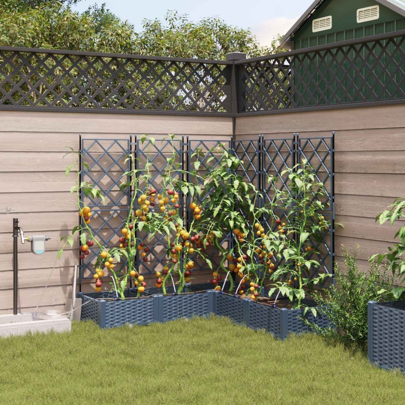 Cache-pot de jardin 5 pcs Gris 120 x 120 x 126 cm Plastique 524247524247