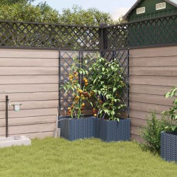 Cache-pot de jardin 3 pcs Gris 80 x 80 x 142 cm Plastique 524248524248