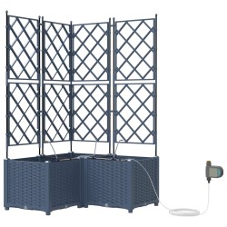 Cache-pot de jardin 3 pcs Gris 80 x 80 x 142 cm Plastique 524248524248