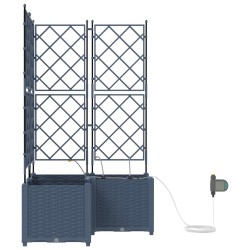 Cache-pot de jardin 3 pcs Gris 80 x 80 x 142 cm Plastique 524248524248