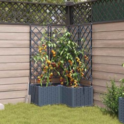 Cache-pot de jardin 3 pcs Gris Clair 80 x 80 x 143 cm Plastique 524250524250