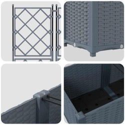 Cache-pot de jardin 3 pcs Gris Clair 80 x 80 x 143 cm Plastique 524250524250
