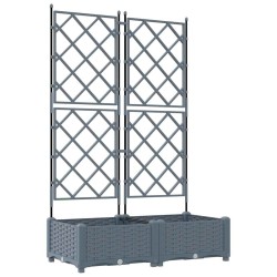 Cache-pot de jardin 2 pcs Gris Clair 80 x 40 x 125,5 cm 524251524251