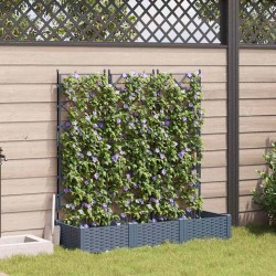 Cache-pot de jardin 3 pcs Gris Clair 120 x 40 x 125,5 cm 524252524252