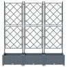 Cache-pot de jardin 3 pcs Gris Clair 120 x 40 x 125,5 cm 524252524252