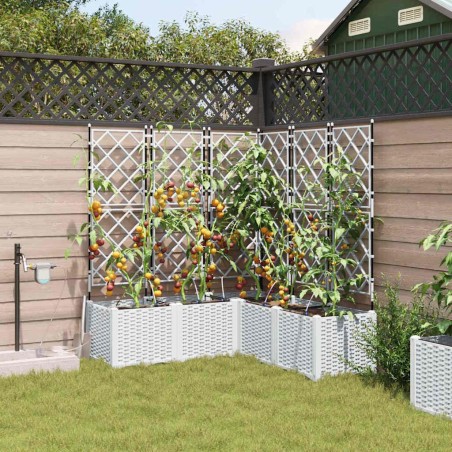 Cache-pot de jardin 5 pcs Blanc Plastique 524253524253