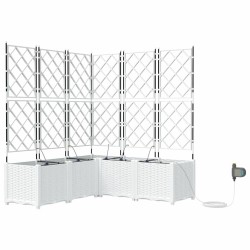 Cache-pot de jardin 5 pcs Blanc Plastique 524253524253