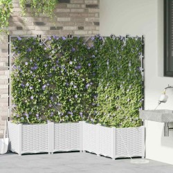 Cache-pot de jardin 5 pcs Blanc Plastique 524253524253