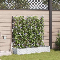 Cache-pot de jardin 3 pcs Blanc Plastique 524254524254