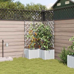 Cache-pot de jardin 3 pcs Blanc Plastique 524255524255