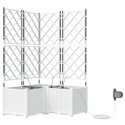 Cache-pot de jardin 3 pcs Blanc Plastique 524255524255