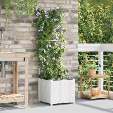 Cache-pot de jardin Blanc 40 x 40 x 142 cm Plastique 524256524256