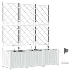 Cache-pot de jardin 3 pcs Blanc Plastique 524257524257