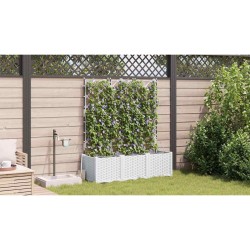 Cache-pot de jardin 3 pcs Blanc Plastique 524257524257