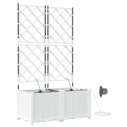 Cache-pot de jardin 2 pcs Blanc Plastique 524258524258
