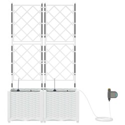 Cache-pot de jardin 2 pcs Blanc Plastique 524258524258